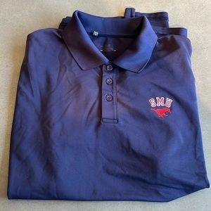 SMU Large Navy Golf Polo